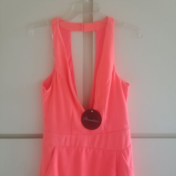 Paradisco Neon Orange Skort Romper, sz. 8, NWT - Picture 2 of 8
